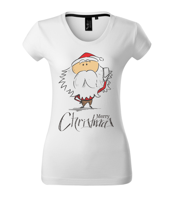 Merry Christmas Santa Claus 3 - Prémium női póló fehér