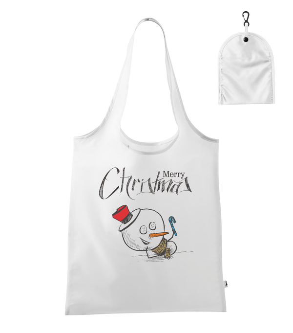Merry Christmas Snowman - Bevásárló táska fehér