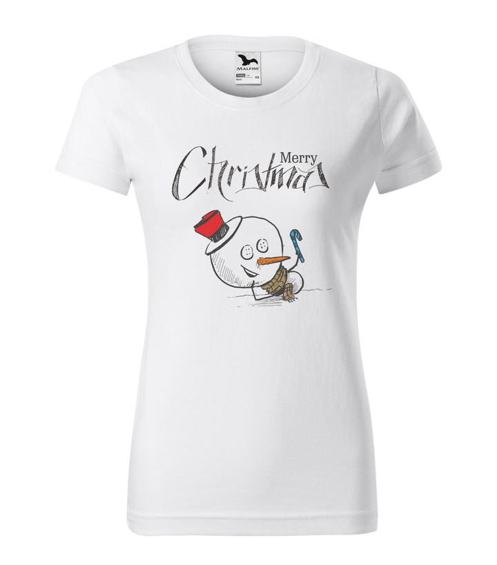 Merry Christmas Snowman - Női póló fehér
