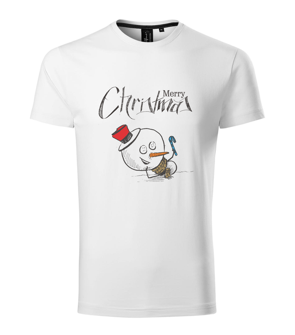 Merry Christmas Snowman - Prémium férfi póló fehér