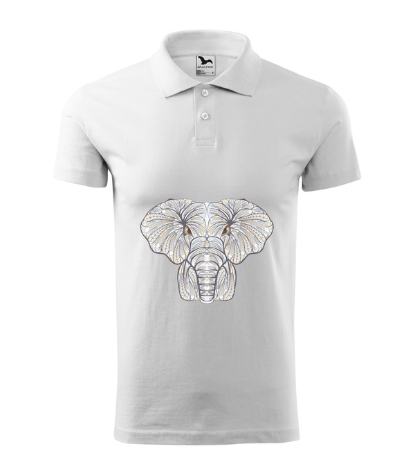Mitikus elefánt - Galléros férfi póló fehér