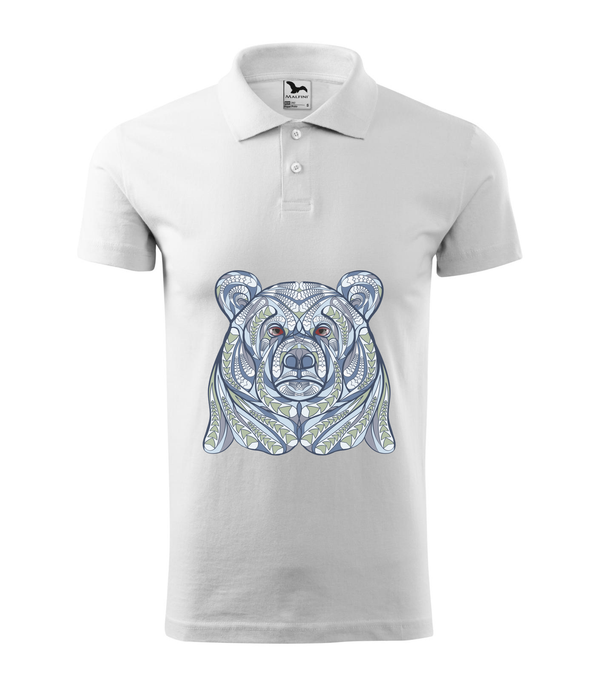 Mitikus medve - Galléros férfi póló fehér
