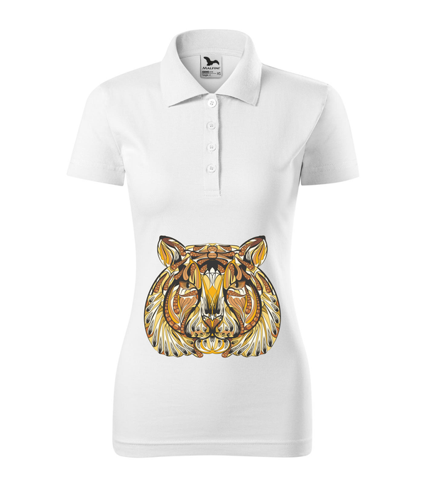 Mitikus tigris - Galléros női póló fehér