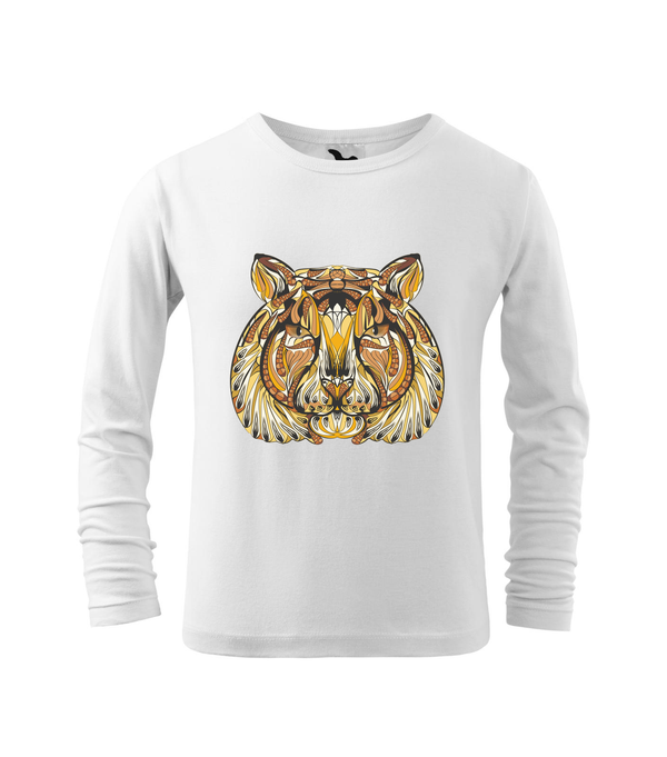 Mitikus tigris - Hosszú ujjú gyerek póló fehér