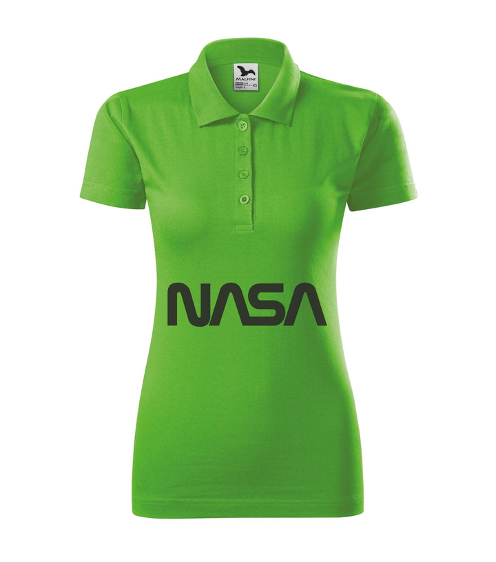 NASA - Galléros női póló almazöld