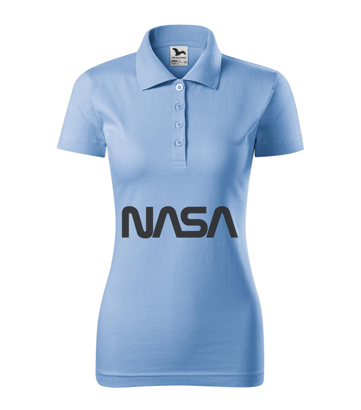 NASA - Galléros női póló égszínkék