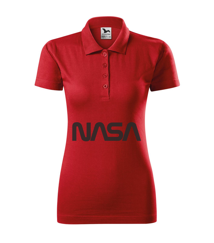 NASA - Galléros női póló piros