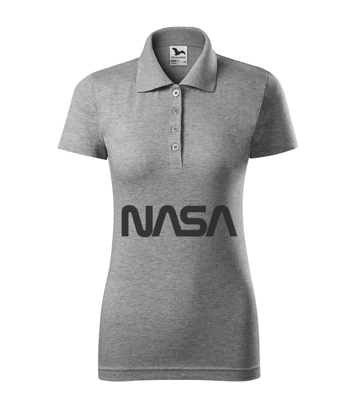 NASA - Galléros női póló sötétszürke