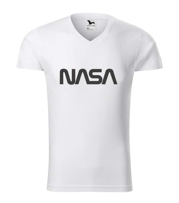 NASA - V-nyakú férfi póló fehér