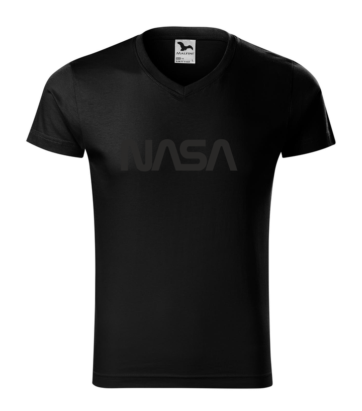 NASA - V-nyakú férfi póló fekete