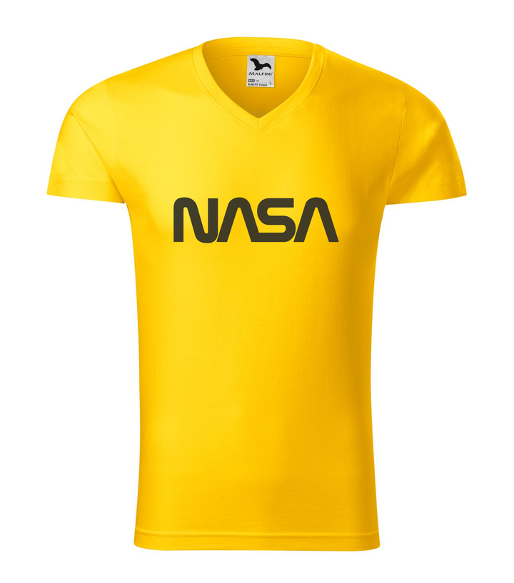NASA - V-nyakú férfi póló sárga