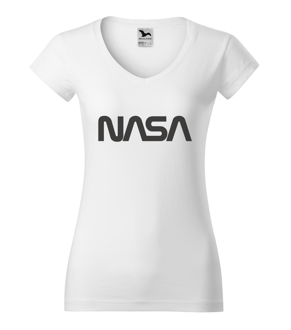 NASA - V-nyakú női póló fehér