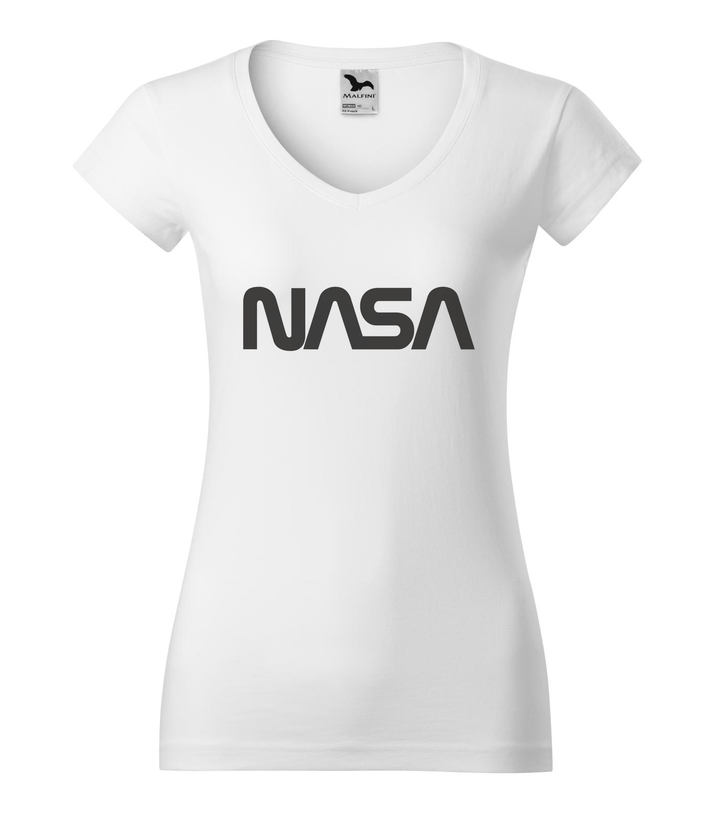 NASA - V-nyakú női póló fehér
