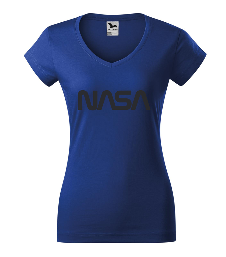 NASA - V-nyakú női póló királykék