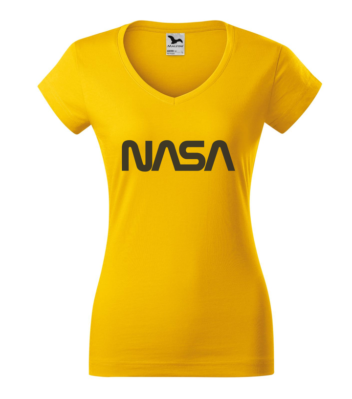 NASA - V-nyakú női póló sárga