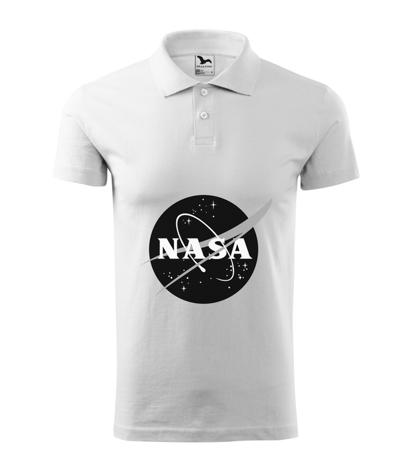 NASA logo 1 - Galléros férfi póló fehér