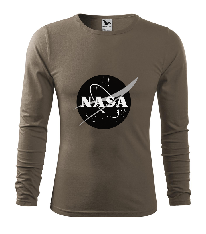 NASA logo 1 - Hosszú ujjú férfi póló army