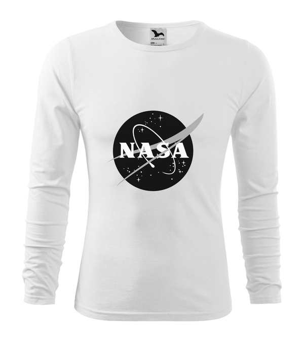 NASA logo 1 - Hosszú ujjú férfi póló fehér
