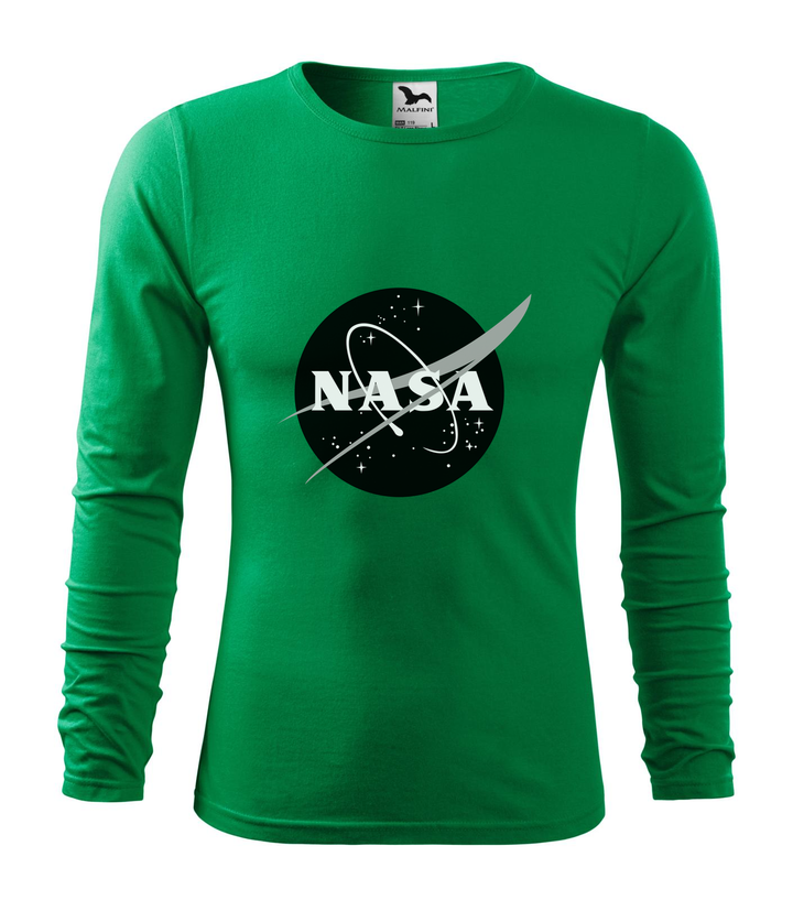 NASA logo 1 - Hosszú ujjú férfi póló fűzöld