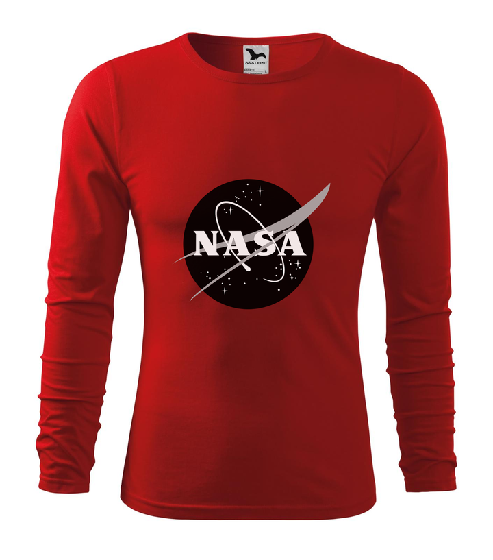 NASA logo 1 - Hosszú ujjú férfi póló piros