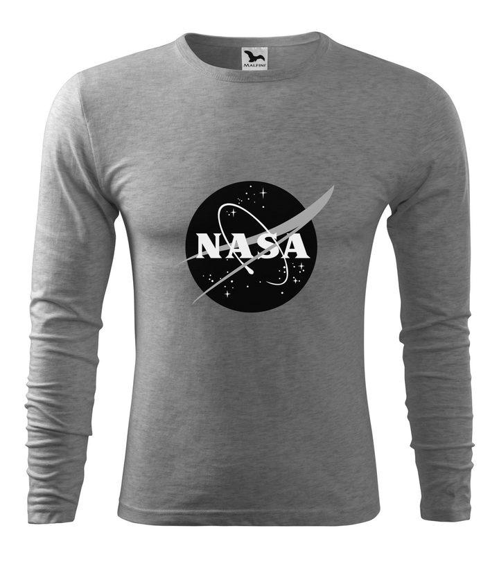 NASA logo 1 - Hosszú ujjú férfi póló sötétszürke