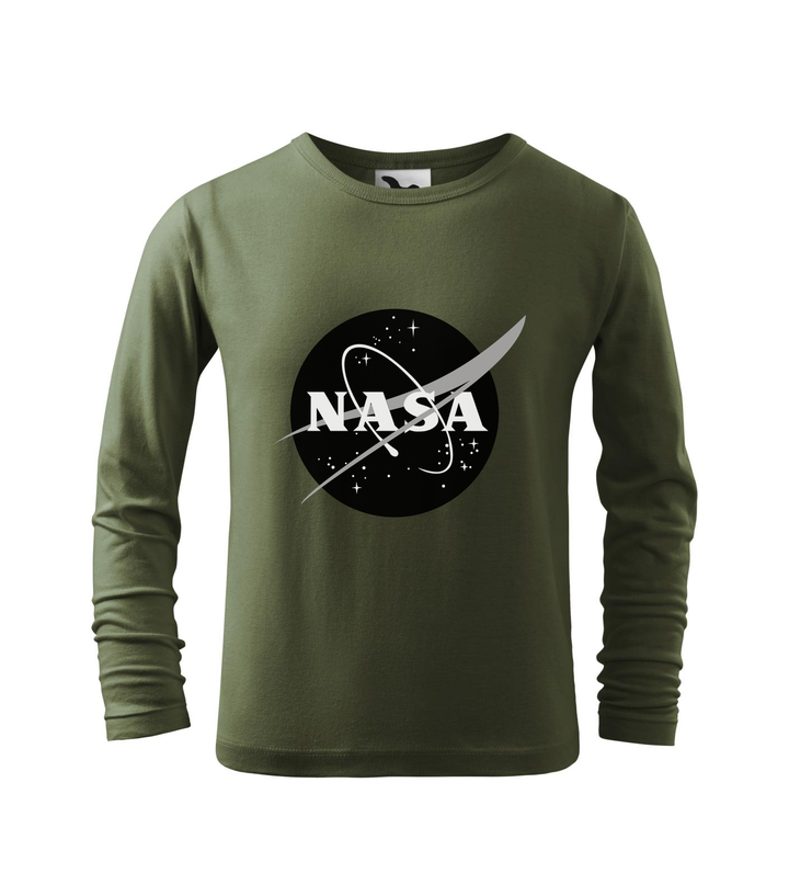 NASA logo 1 - Hosszú ujjú gyerek póló khaki