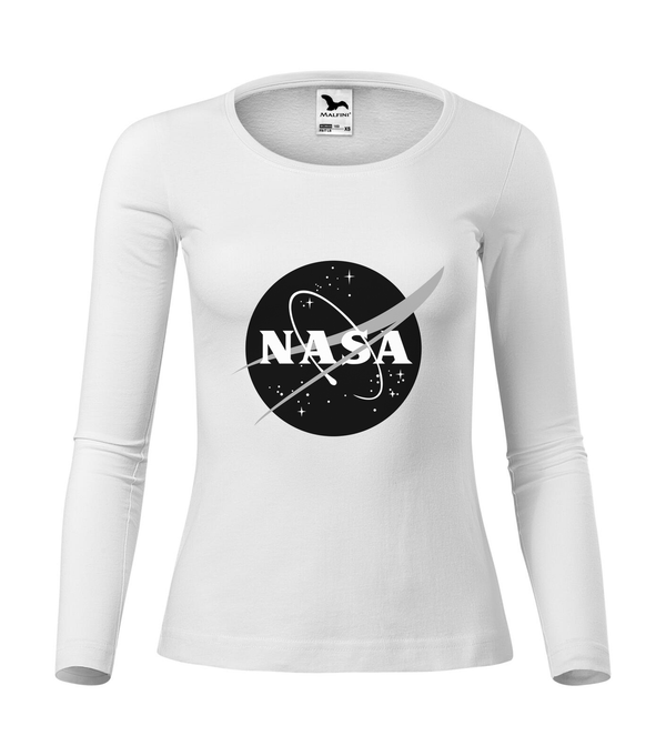 NASA logo 1 - Hosszú ujjú női póló fehér