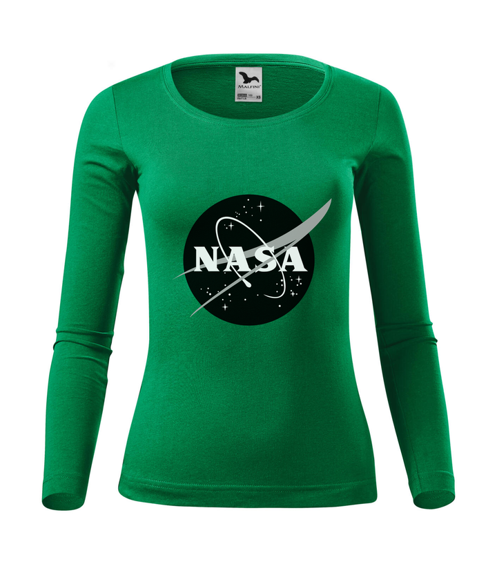 NASA logo 1 - Hosszú ujjú női póló fűzöld