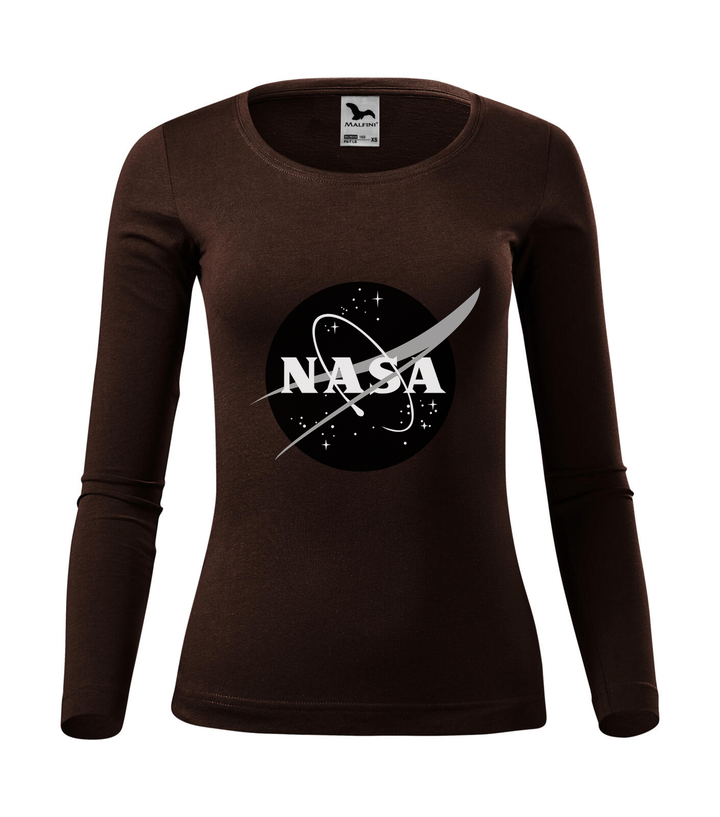 NASA logo 1 - Hosszú ujjú női póló kávé