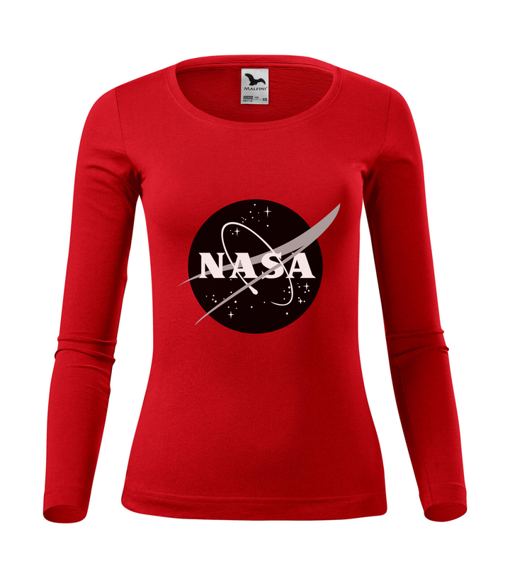 NASA logo 1 - Hosszú ujjú női póló piros