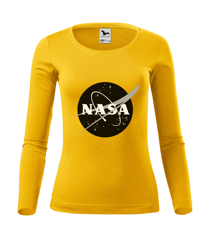NASA logo 1 - Hosszú ujjú női póló sárga