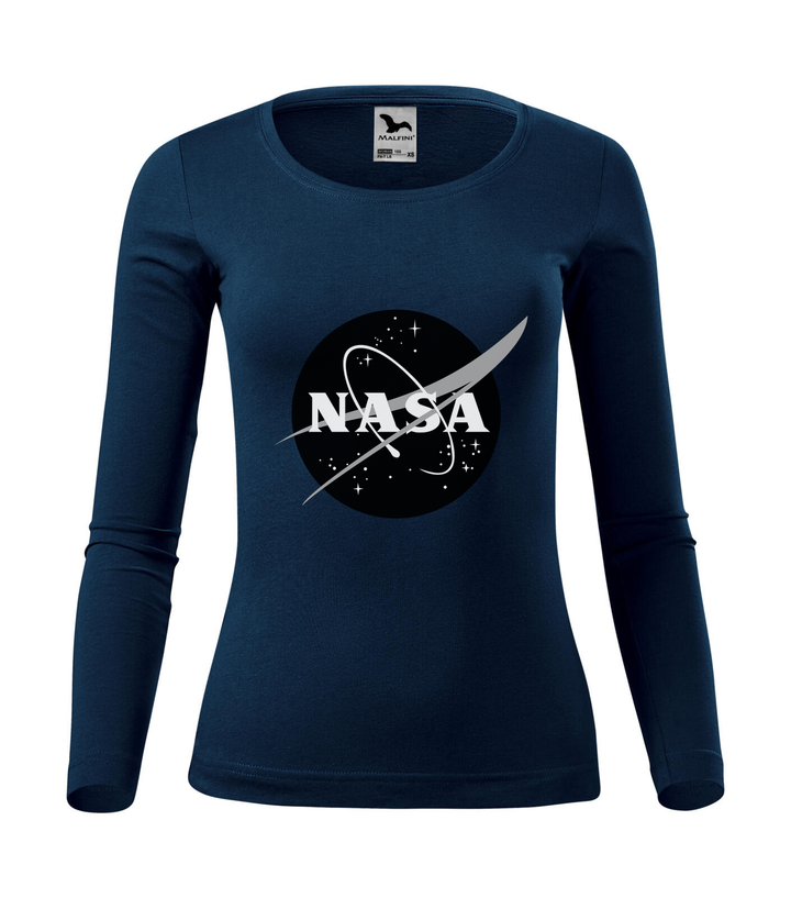 NASA logo 1 - Hosszú ujjú női póló tengerészkék