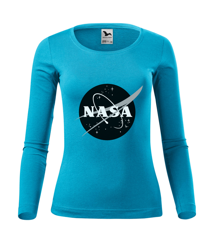 NASA logo 1 - Hosszú ujjú női póló türkiz