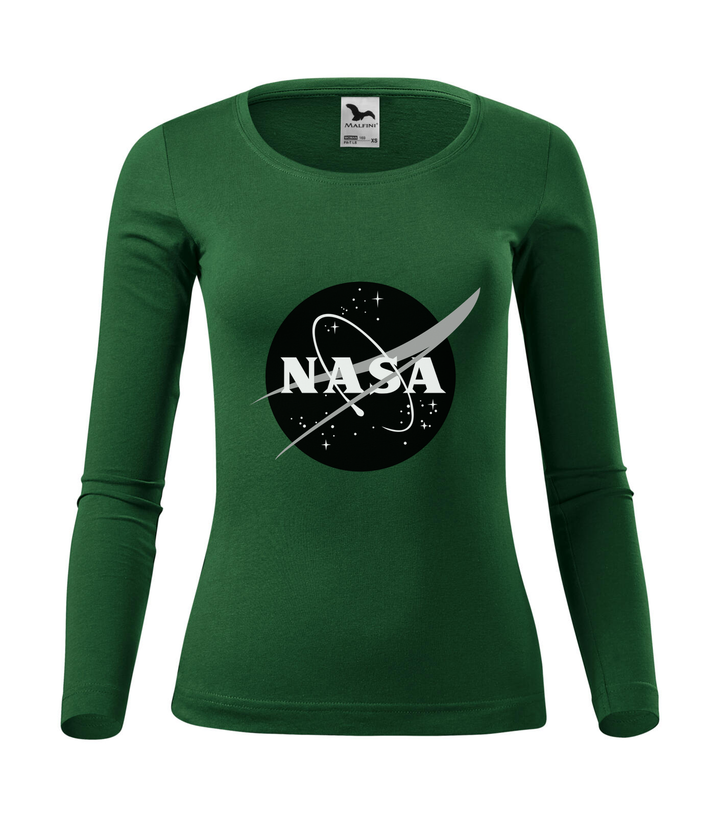 NASA logo 1 - Hosszú ujjú női póló üvegzöld