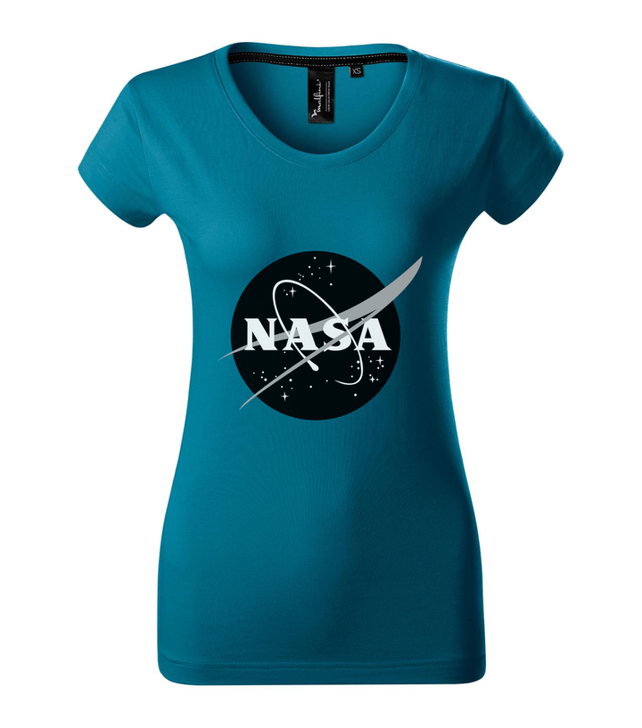 NASA logo 1 - Prémium női póló petrol kék