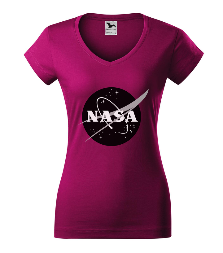 NASA logo 1 - V-nyakú női póló fukszia