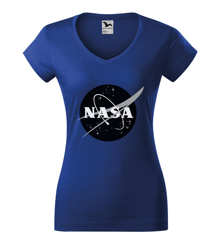 NASA logo 1 - V-nyakú női póló királykék