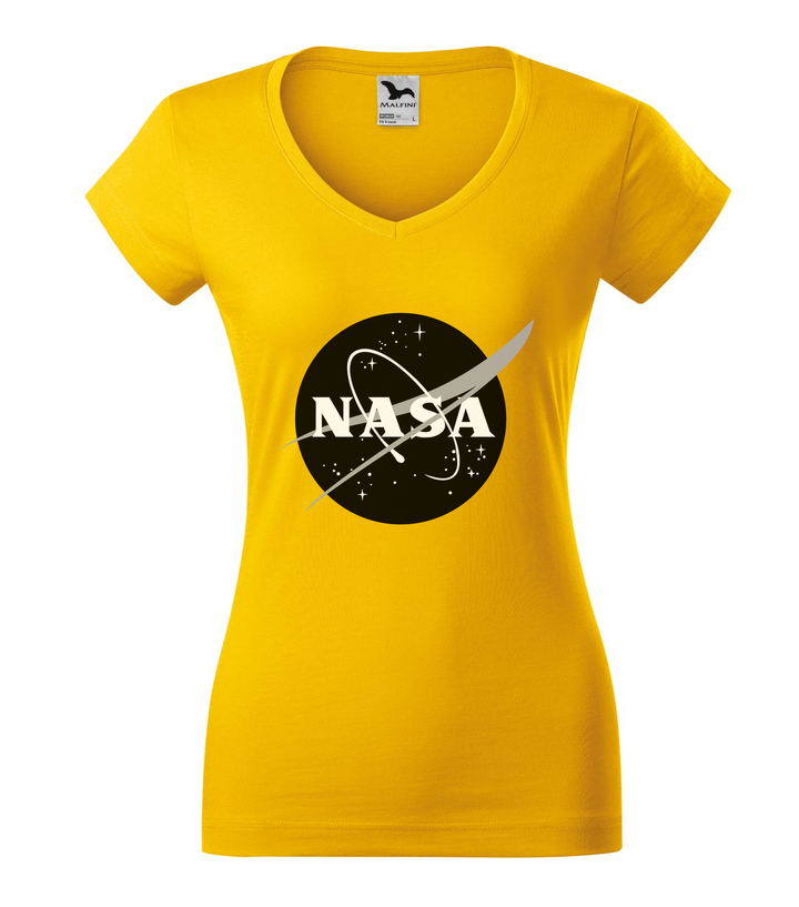 NASA logo 1 - V-nyakú női póló sárga
