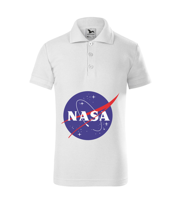 NASA logo 2 - Galléros gyerek póló fehér