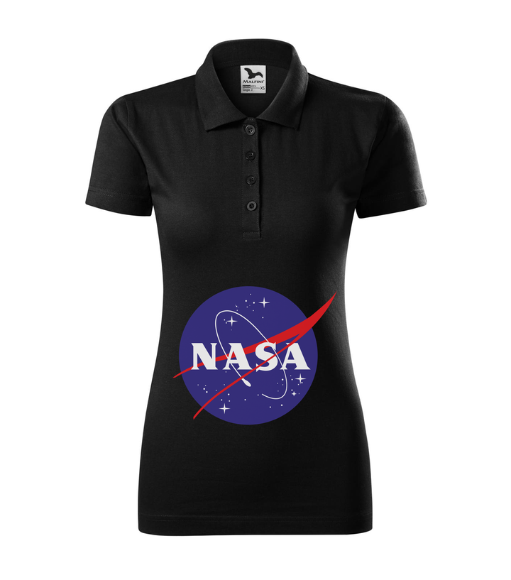 NASA logo 2 - Galléros női póló fekete