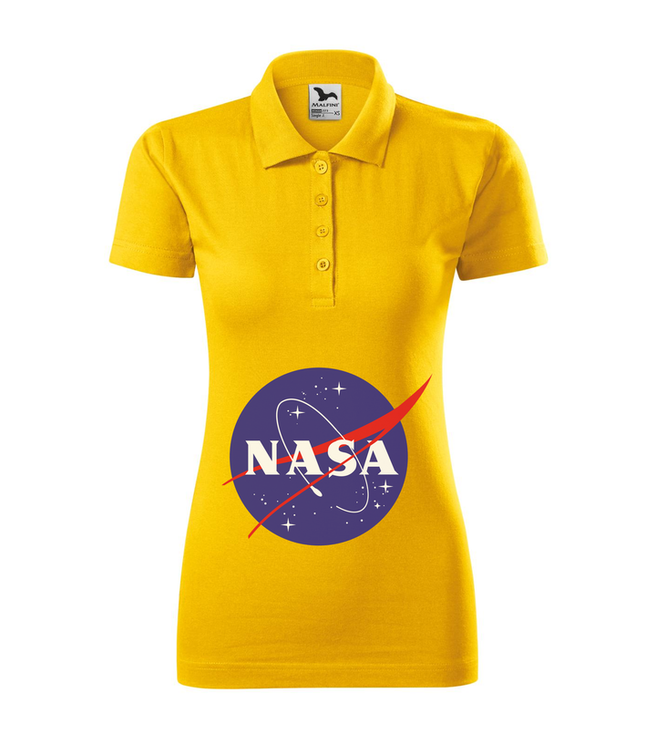 NASA logo 2 - Galléros női póló sárga