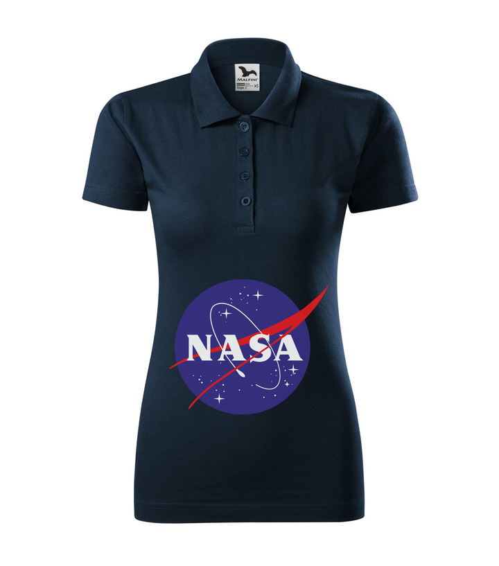 NASA logo 2 - Galléros női póló tengerészkék