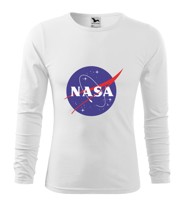 NASA logo 2 - Hosszú ujjú férfi póló fehér