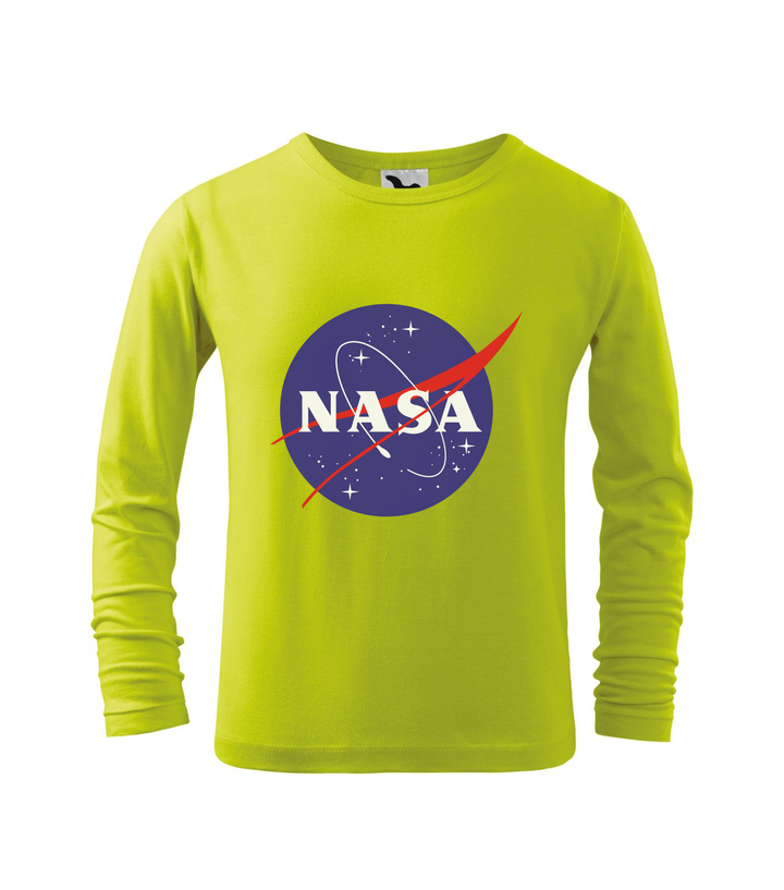 NASA logo 2 - Hosszú ujjú gyerek póló lime