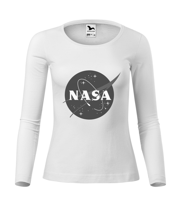 NASA logo 2 - Hosszú ujjú női póló fehér