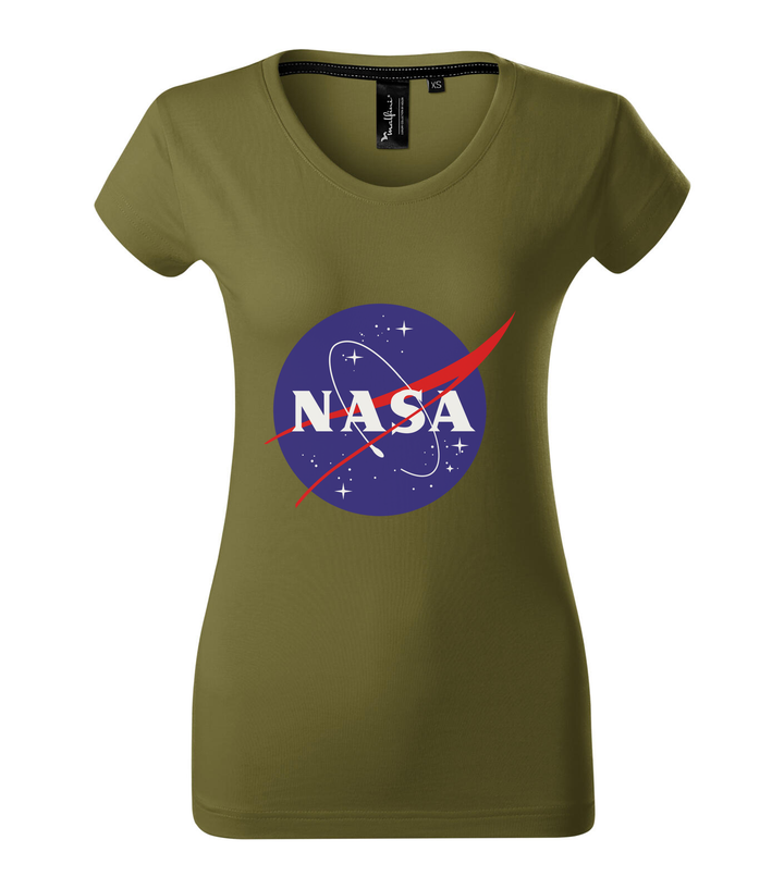 NASA logo 2 - Prémium női póló avokádózold