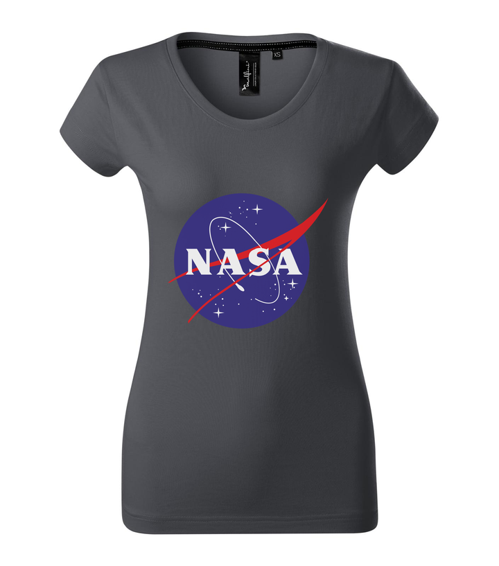 NASA logo 2 - Prémium női póló világos anthracite