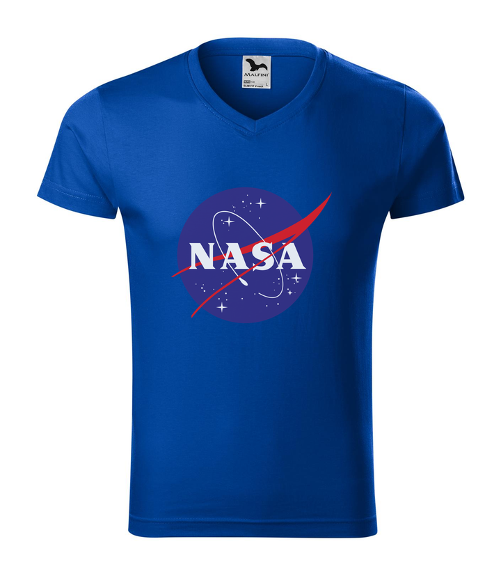 NASA logo 2 - V-nyakú férfi póló királykék