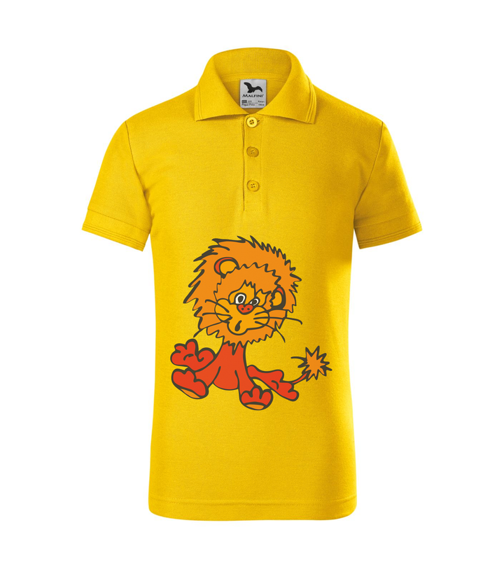 Oroszlán - Galléros gyerek póló sárga