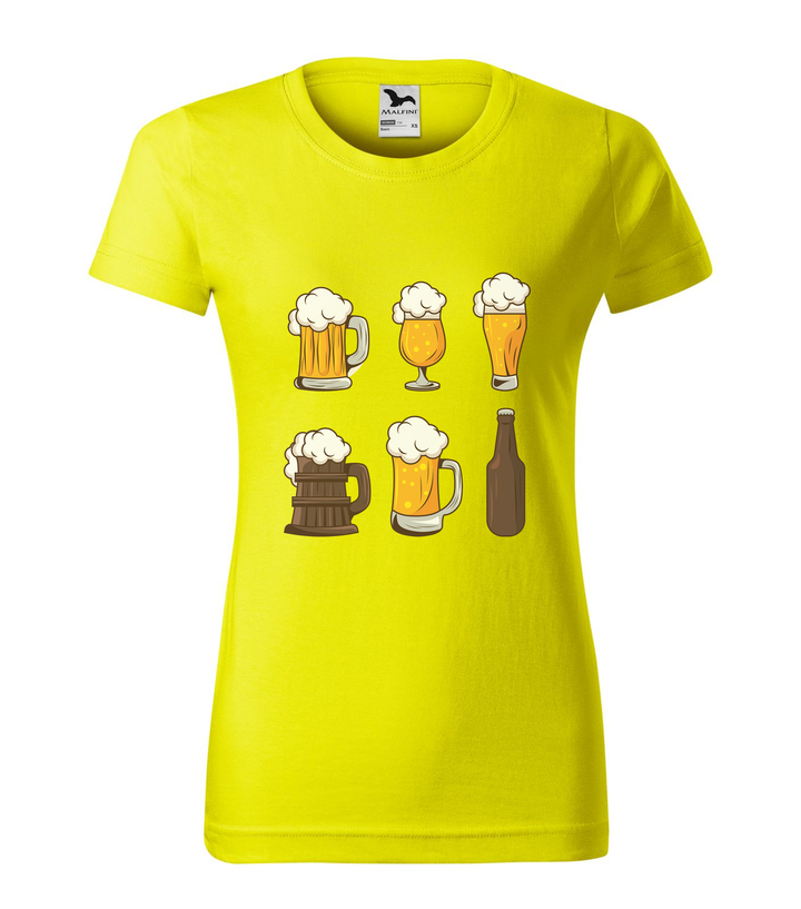 Six beers drinks set icons - Női póló citrom